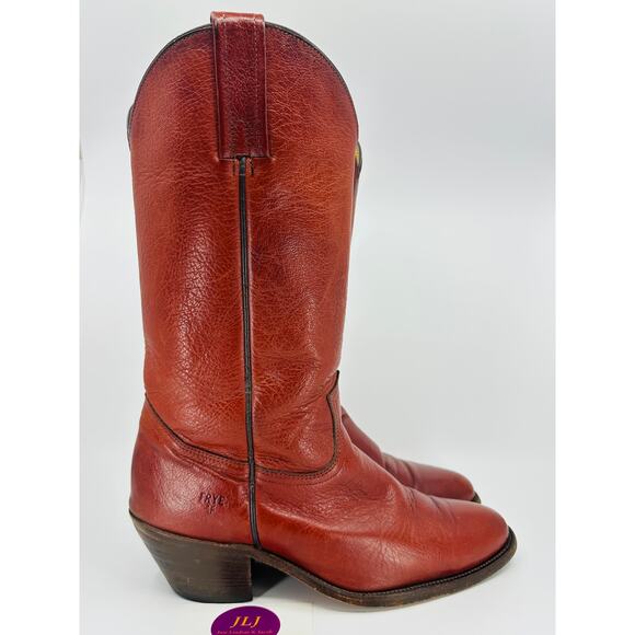 Frye Men's Vintage 2356 Billy Oxblood Leather Western Cowboy Boots Size 10D - Picture 1 of 14